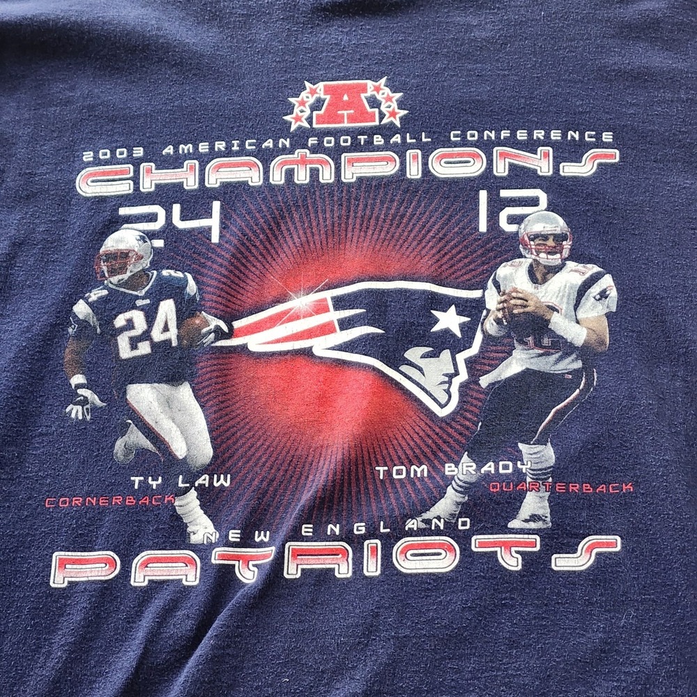 Vintage '03 New England Patriots 2003 AFC Champions Longsleeve Shirt Brady Team - Picture 2 of 11